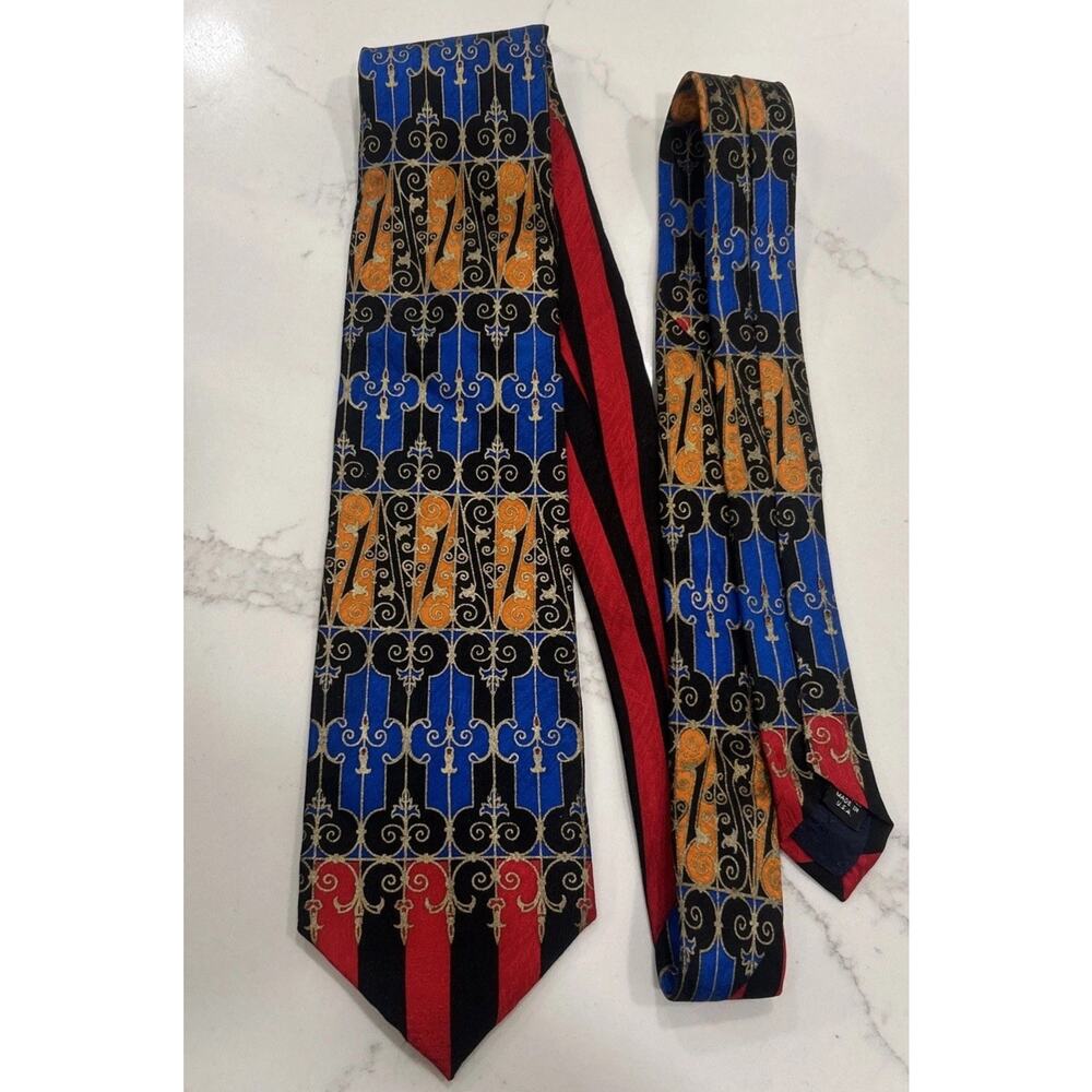 Rush Limbaugh No Boundries Collection Mens Tie 3.75” Colorful Abstract Silk 1996